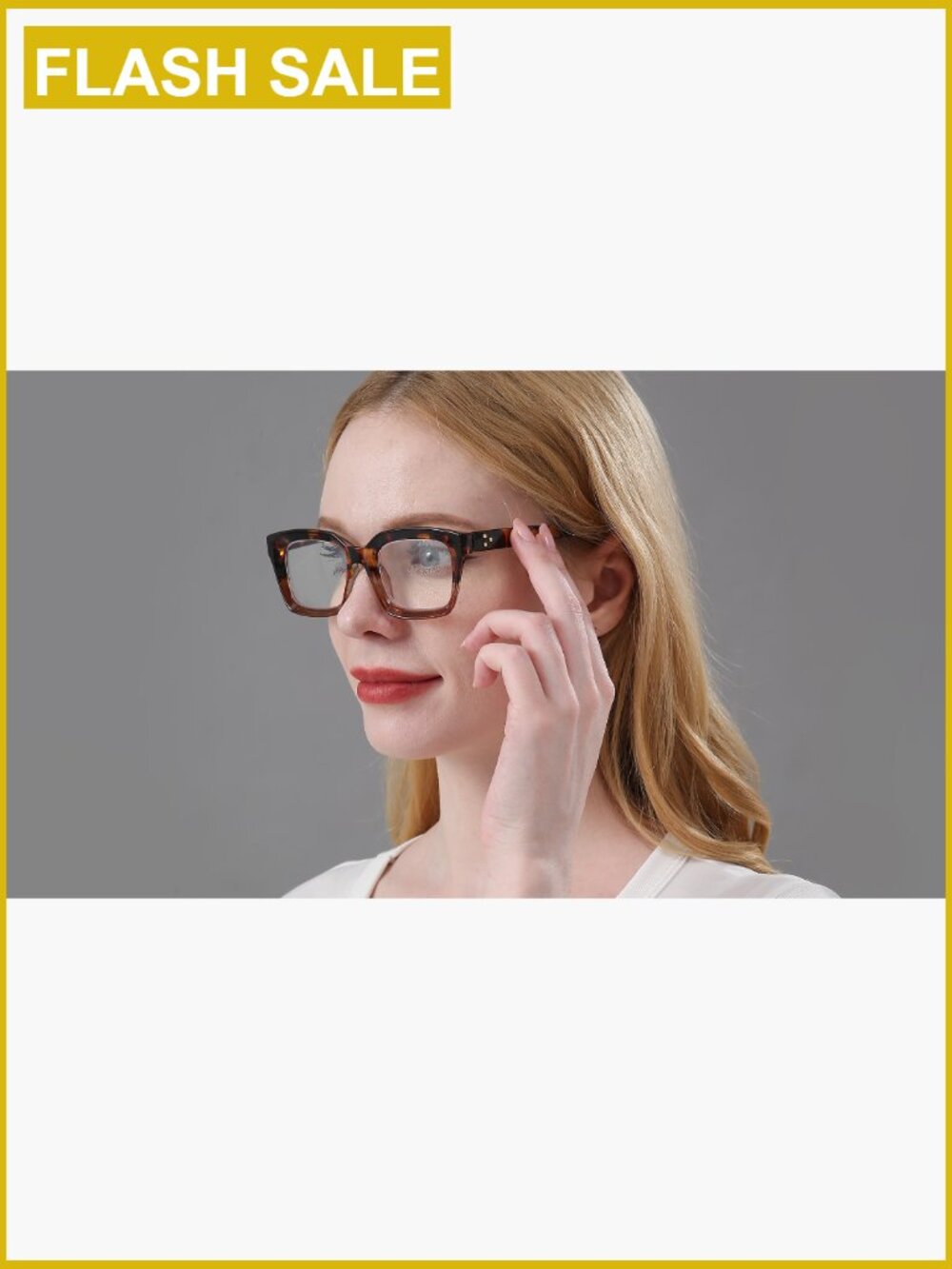 Oversized Blue Light Blocking Computer Reading Glasses Retro Square Readers - Picture 7 of 7
